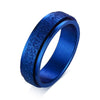 Stainless Steel Rotating Ring With Geometric Pattern And Electroplating For Men And Women