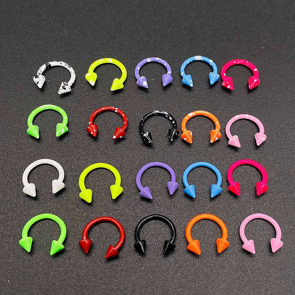 Stainless Steel Round Baking Paint Nose Ring And Ear Bone Nail Body Piercing Jewelry