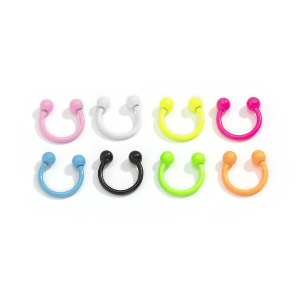 Stainless Steel Round Baking Paint Nose Ring And Ear Bone Nail Body Piercing Jewelry