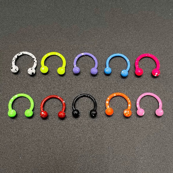Stainless Steel Round Baking Paint Nose Ring And Ear Bone Nail Body Piercing Jewelry