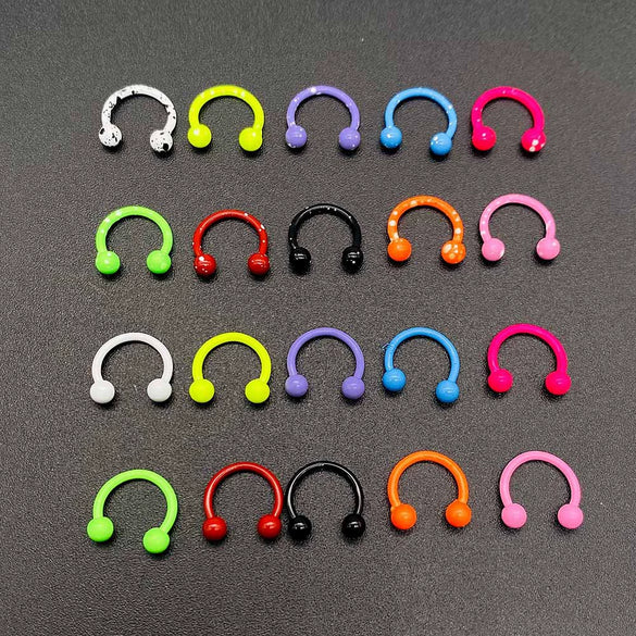 Stainless Steel Round Baking Paint Nose Ring And Ear Bone Nail Body Piercing Jewelry