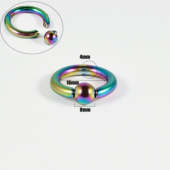 Stainless Steel Round Ball Clip Punk Stylish Electroplated Unisex Nose Ring Earring