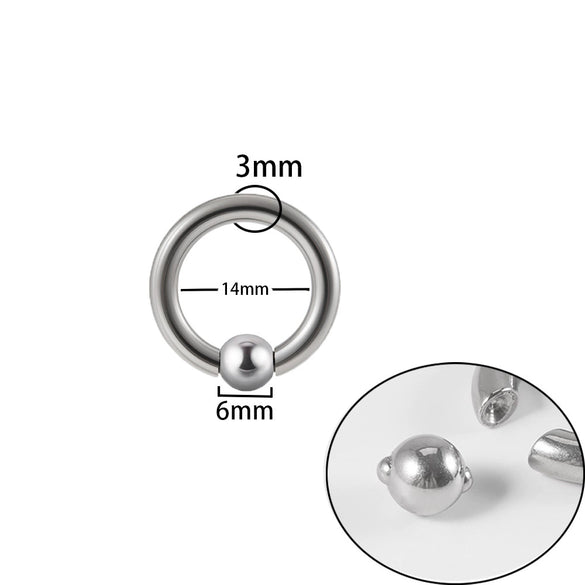 Stainless Steel Round Ball Clip Punk Stylish Electroplated Unisex Nose Ring Earring