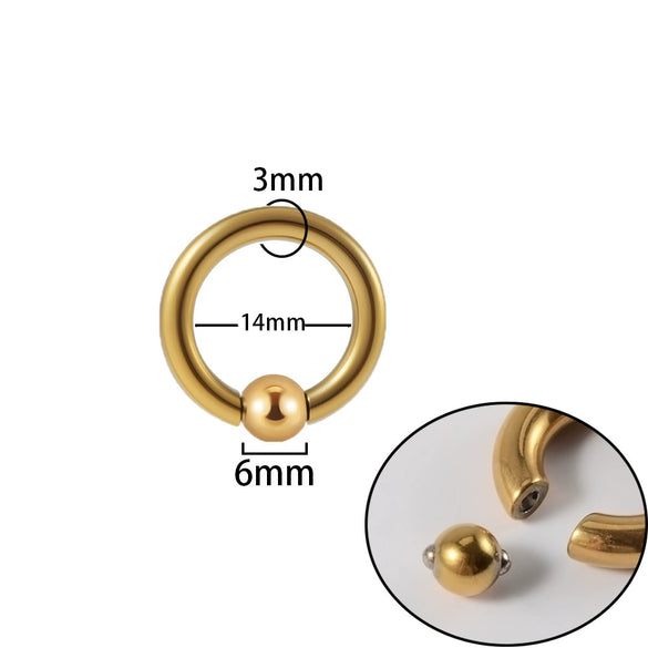 Stainless Steel Round Ball Clip Punk Stylish Electroplated Unisex Nose Ring Earring