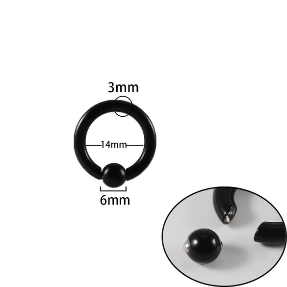 Stainless Steel Round Ball Clip Punk Stylish Electroplated Unisex Nose Ring Earring