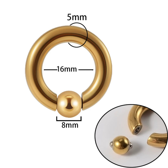 Stainless Steel Round Ball Clip Punk Stylish Electroplated Unisex Nose Ring Earring
