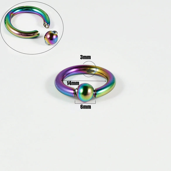 Stainless Steel Round Ball Clip Punk Stylish Electroplated Unisex Nose Ring Earring
