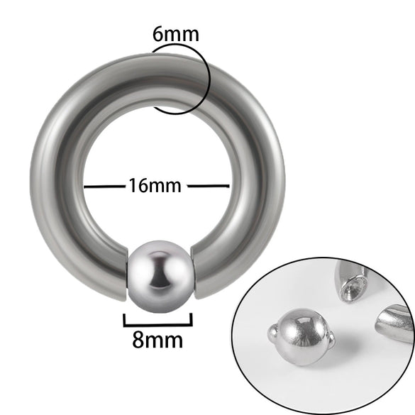 Stainless Steel Round Ball Clip Punk Stylish Electroplated Unisex Nose Ring Earring