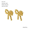 Stainless Steel Round Bead Bow Earrings Jewelry For Women With Electroplating