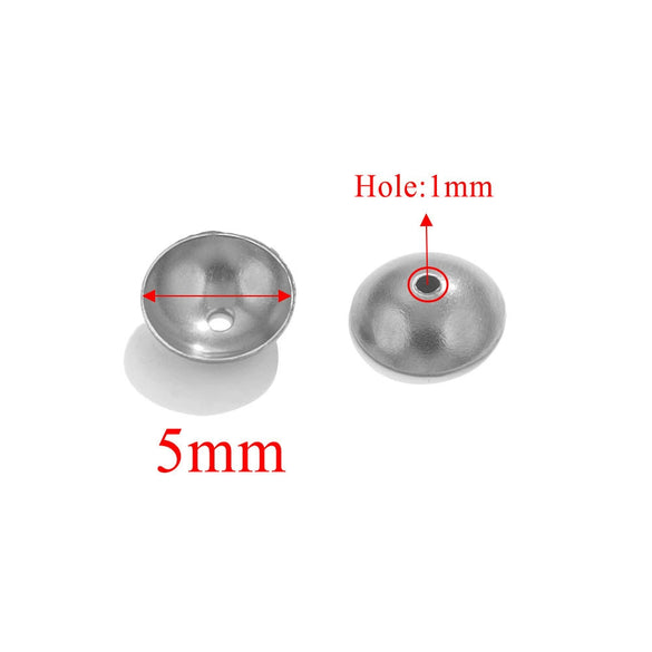 Stainless Steel Round Bead Cap Gasket Beads With Totem Pattern Electroplated For Jewelry Making