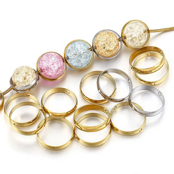 Stainless Steel Round Bead Electroplated Diy Jewelry Accessories Bracelet Necklace Spacer
