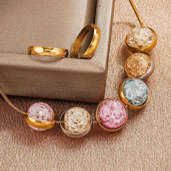 Stainless Steel Round Bead Electroplated Diy Jewelry Accessories Bracelet Necklace Spacer