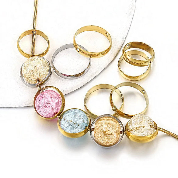 Stainless Steel Round Bead Electroplated Diy Jewelry Accessories Bracelet Necklace Spacer