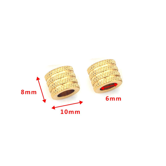 Stainless Steel Round Bead Jewelry Accessories Electroplating Drilling Long Tube Ball Diy Handmade