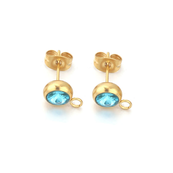 Stainless Steel Round Bead Ring Earring Accessories With Electroplating Process