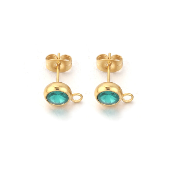 Stainless Steel Round Bead Ring Earring Accessories With Electroplating Process