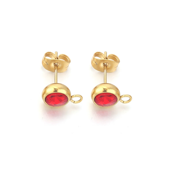 Stainless Steel Round Bead Ring Earring Accessories With Electroplating Process
