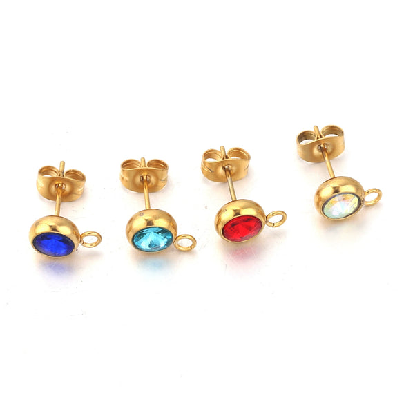 Stainless Steel Round Bead Ring Earring Accessories With Electroplating Process