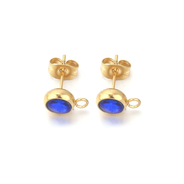 Stainless Steel Round Bead Ring Earring Accessories With Electroplating Process
