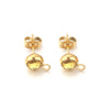 Stainless Steel Round Bead Ring Earring Accessories With Electroplating Process