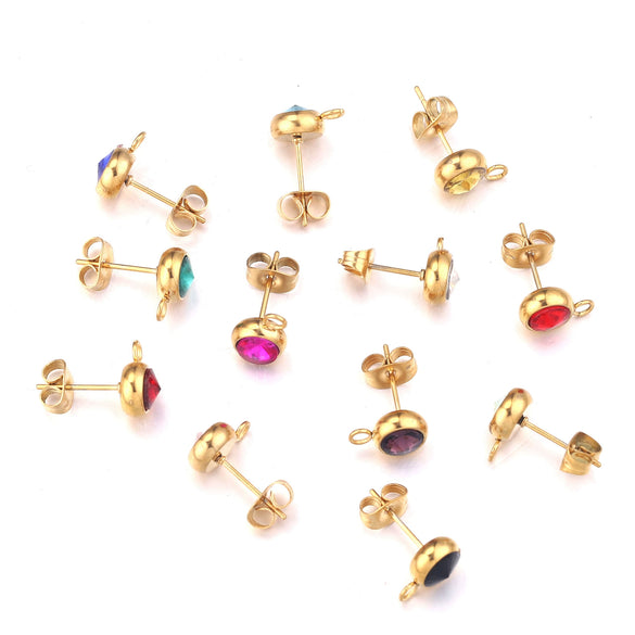 Stainless Steel Round Bead Ring Earring Accessories With Electroplating Process