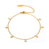 Stainless Steel Round Bead Zircon Geometric Women's Foot Chain Accessories