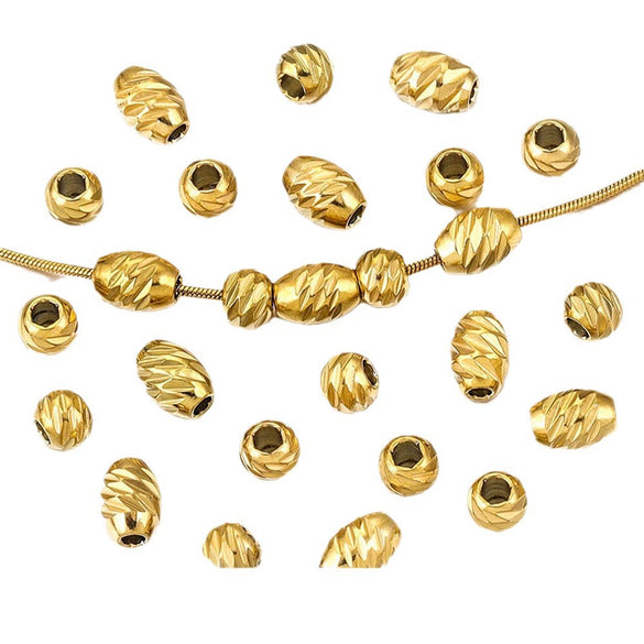 Stainless Steel Round Beads For Diy Bracelet And Necklace Vacuum Plating Electroplating