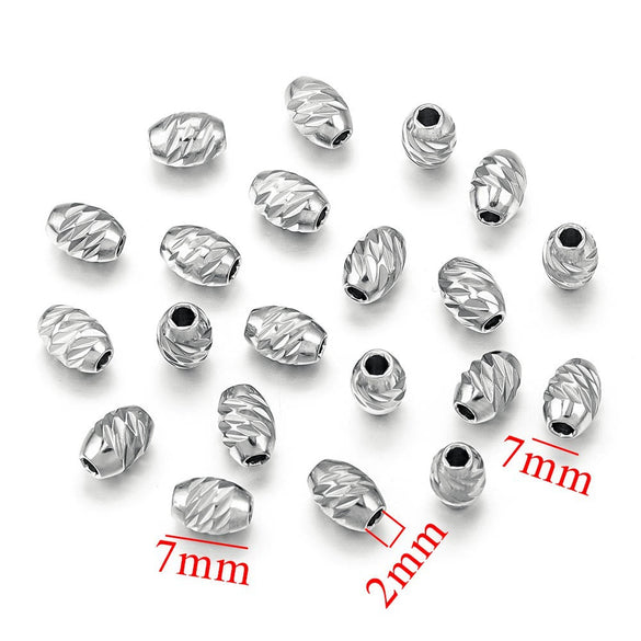 Stainless Steel Round Beads For Diy Bracelet And Necklace Vacuum Plating Electroplating