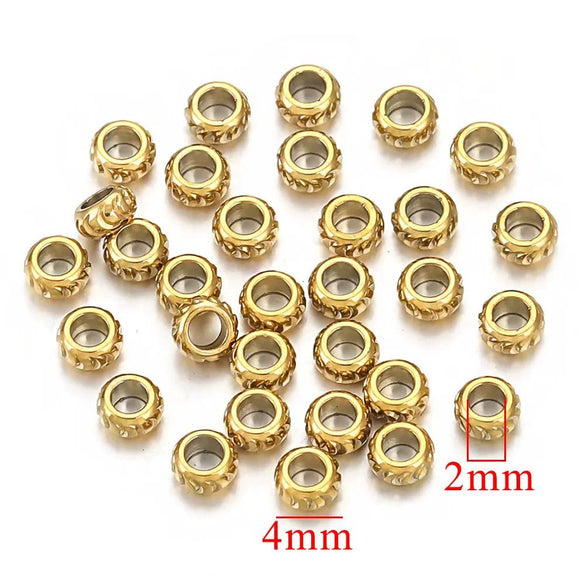 Stainless Steel Round Beads For Diy Bracelet And Necklace Vacuum Plating Electroplating