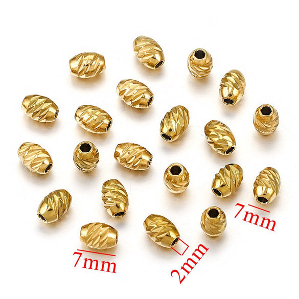 Stainless Steel Round Beads For Diy Bracelet And Necklace Vacuum Plating Electroplating