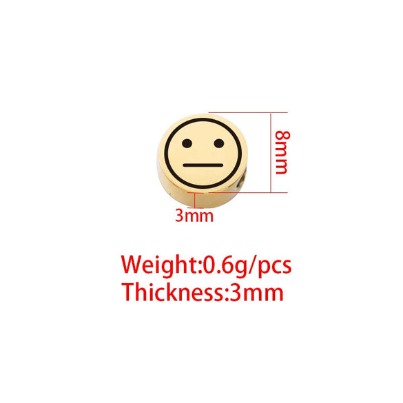 Stainless Steel Round Beads Jewelry Accessories With Geometric Figure And Electroplating For Diy