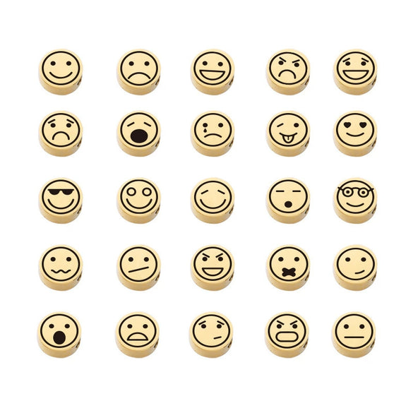 Stainless Steel Round Beads Jewelry Accessories With Geometric Figure And Electroplating For Diy
