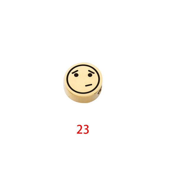 Stainless Steel Round Beads Jewelry Accessories With Geometric Figure And Electroplating For Diy