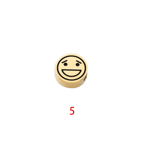 Stainless Steel Round Beads Jewelry Accessories With Geometric Figure And Electroplating For Diy