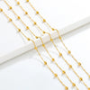 Stainless Steel Round Beads Water Wave Chain Jewelry Accessories With Dripping Oil Treatment And Geometric Style
