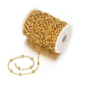 Stainless Steel Round Beads Water Wave Chain Jewelry Accessories With Dripping Oil Treatment And Geometric Style