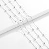 Stainless Steel Round Beads Water Wave Chain Jewelry Accessories With Dripping Oil Treatment And Geometric Style