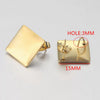 Stainless Steel Round Beads With Ring Ear Studs Handmade Vacuum Gold Plated Earrings