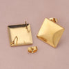 Stainless Steel Round Beads With Ring Ear Studs Handmade Vacuum Gold Plated Earrings