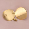 Stainless Steel Round Beads With Ring Ear Studs Handmade Vacuum Gold Plated Earrings