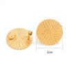 Stainless Steel Round Beads With Ring Ear Studs Handmade Vacuum Gold Plated Earrings