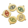 Stainless Steel Round Bohemian Style Devil's Eye Colored Diamond Electroplated Diy Bracelet Pendant Accessories