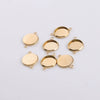 Stainless Steel Round Bottom Drag Pendant Diy Jewelry Accessories Furnace Plated Real Gold Color Fine Polished Simple Geometric Style