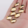 Stainless Steel Round Bottom Drag Pendant Diy Jewelry Accessories Furnace Plated Real Gold Color Fine Polished Simple Geometric Style