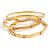 Stainless Steel Round Bracelet Classic Elegant Style With White Diamonds Electroplated
