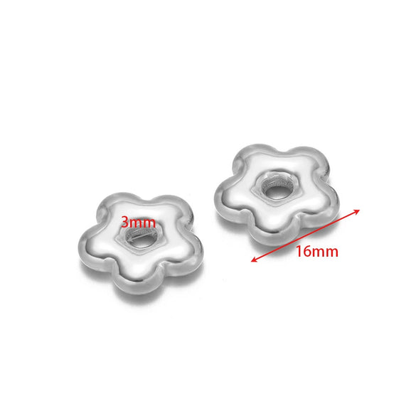 Stainless Steel Round Cake Flower Hexagonal Pendant Jewelry With Electroplating For Necklace And Bracelet