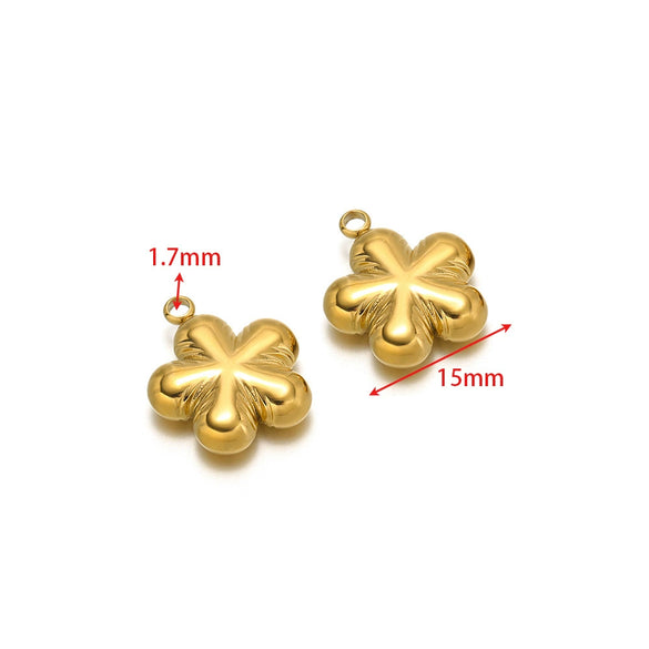 Stainless Steel Round Cake Flower Hexagonal Pendant Jewelry With Electroplating For Necklace And Bracelet