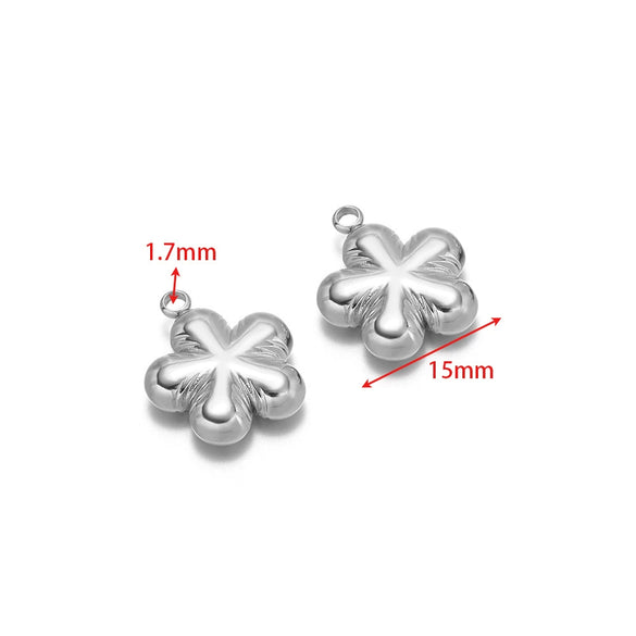 Stainless Steel Round Cake Flower Hexagonal Pendant Jewelry With Electroplating For Necklace And Bracelet