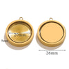 Stainless Steel Round Carved Pendant With Hirback Pattern And Electroplating Treatment