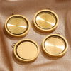 Stainless Steel Round Carved Pendant With Hirback Pattern And Electroplating Treatment
